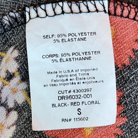 NWOT All in Favor Floral MIDI Dress, black with orange florals - Picture 15 of 16